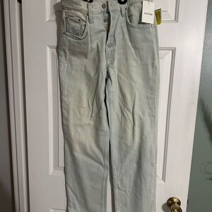 Mother Womens Pixie Tomcat Blue High Rise Ankle Denim Straight Leg Jeans NWT